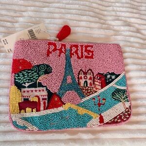 Anthropologie beaded Paris pouch